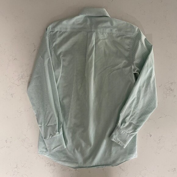 Michael Kors LS Non Iron Button Down Cotton Check Shirt Wht Blue Grn Sz 14.5 - Picture 9 of 15